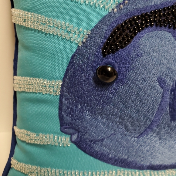 Pier 1 Imports Blue Tang Fish Accent Pillow - Picture 3 of 11